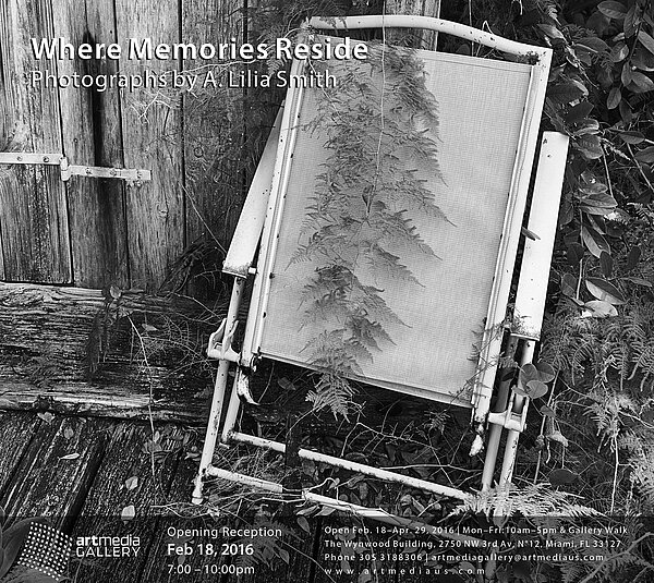 Invitation & Installation views | Where Memories Reside | A. Lilia Smith | Miami FL