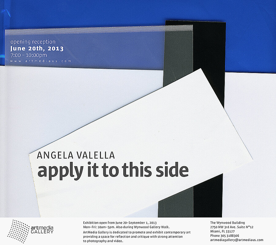 Invitation & Installation views | apply it to this side | Angela Velella | Miami FL